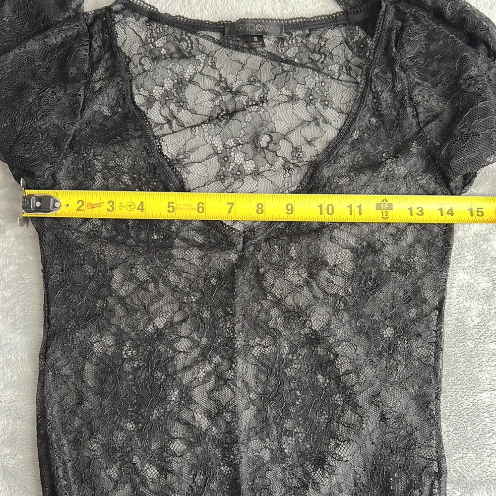 NWOT Widow Midnight Hour Victorian Blouse Top Black Size Small - Picture 13 of 14